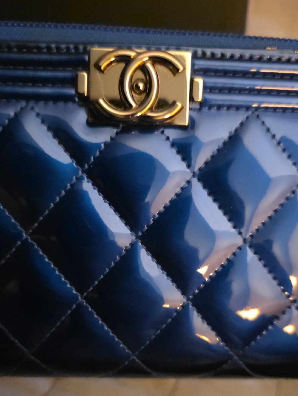 Chanel Boy Wallet/ In Cobalt Blue/ 100% Authentic - Picture 9 of 15